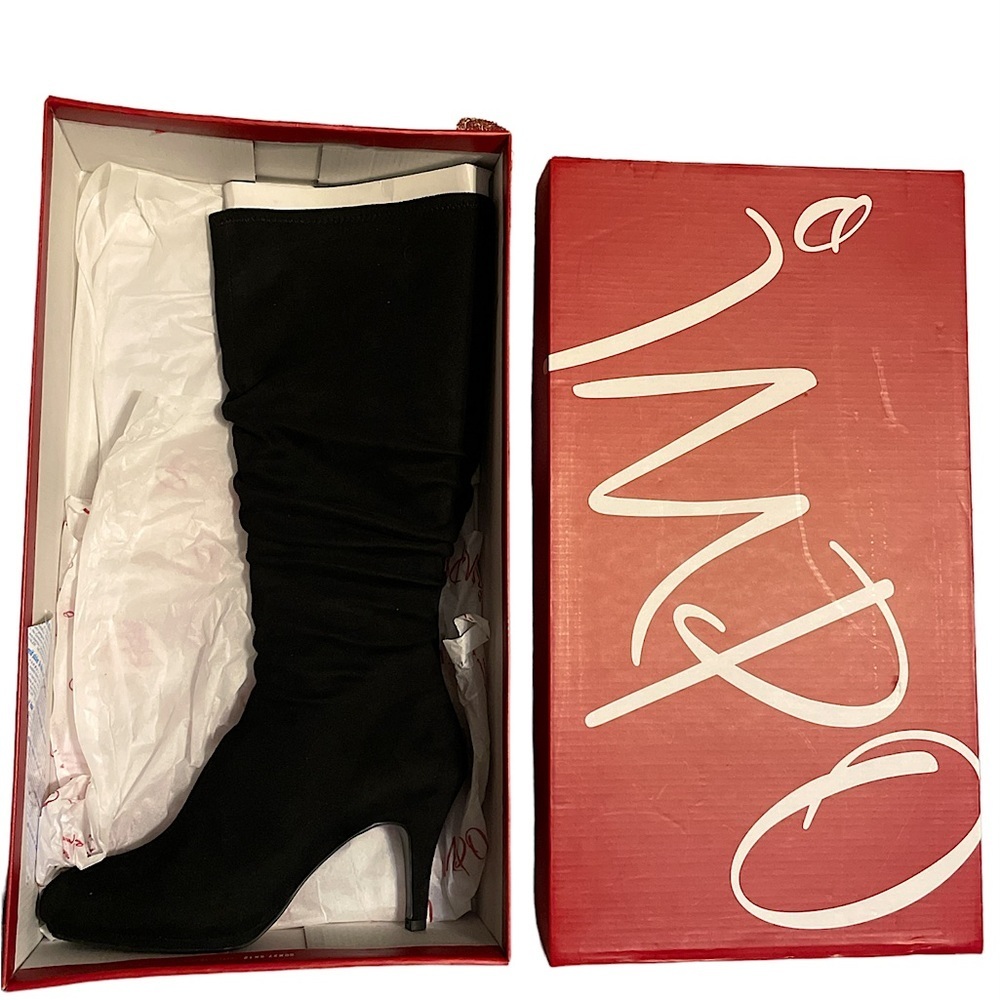 NEW Black faux suede tall boot IMPO size 10